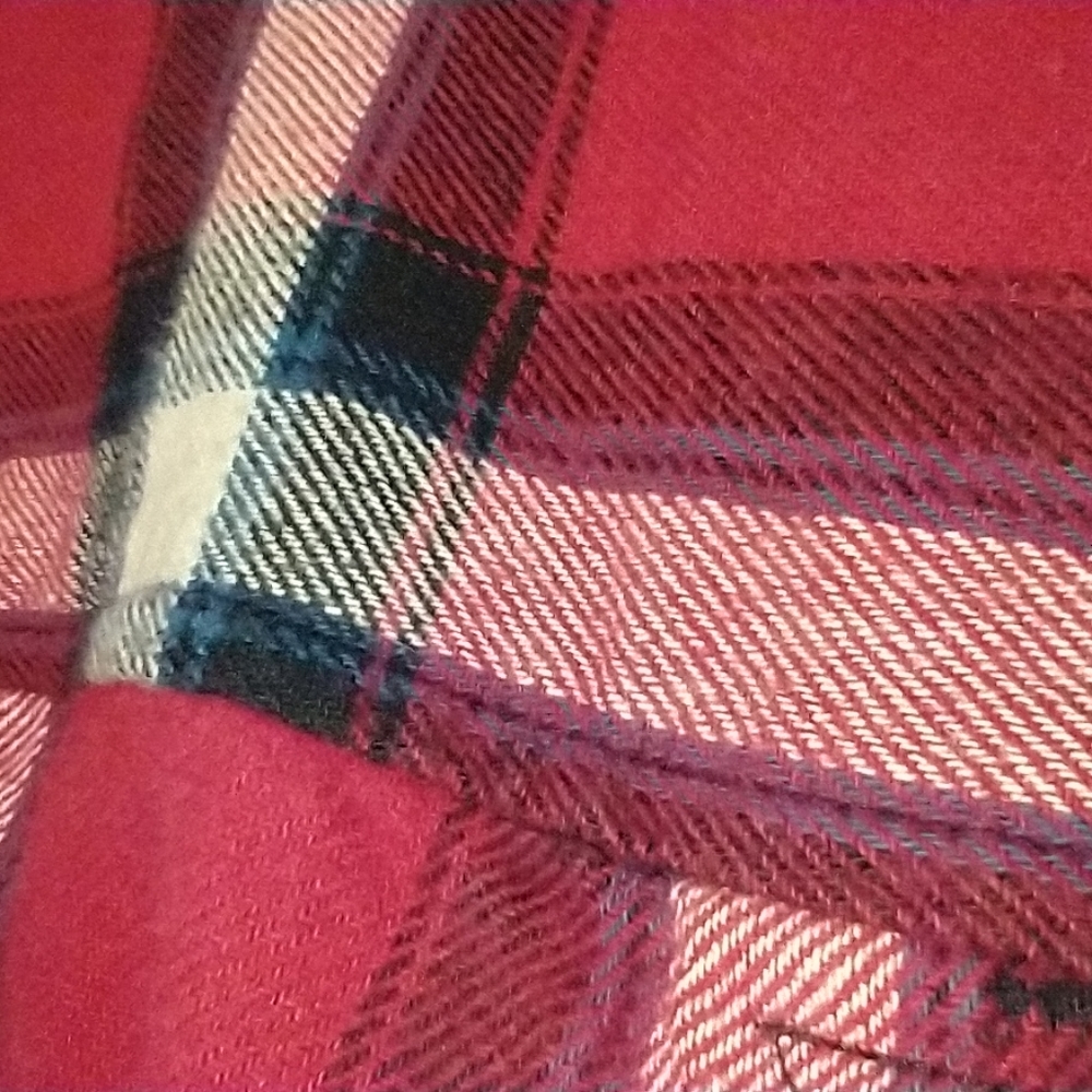 Wrangler red plaid flannel button-down shirt small western ranch - Picture 8 of 10
